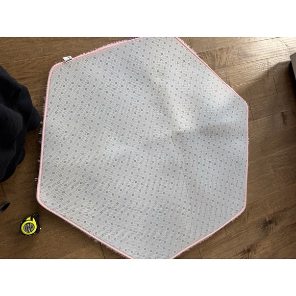Pink Fluffy Hexagon Area Rug for Girls Room - Picture 6 of 6